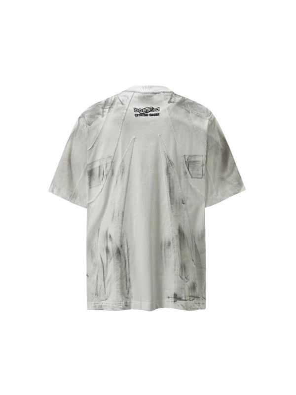 美式髒漆解構短T 