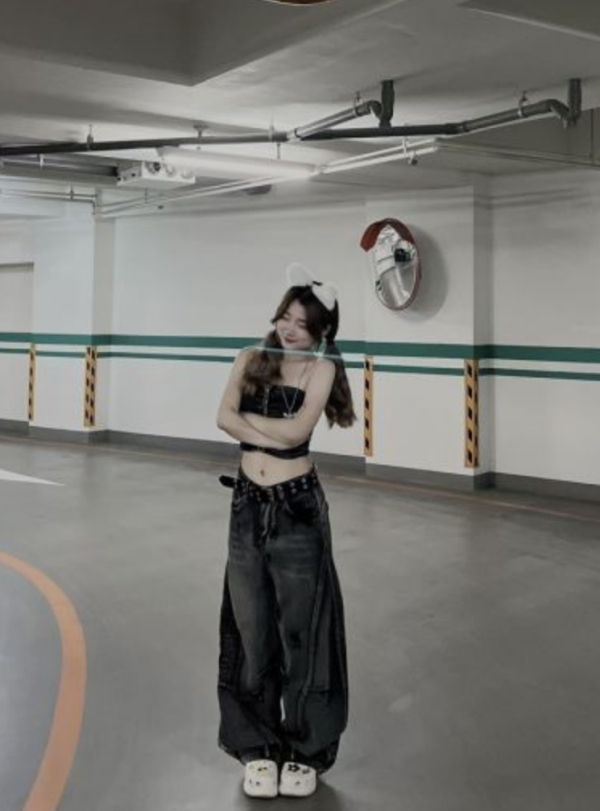 (爆款)補釘破壞彎刀褲 