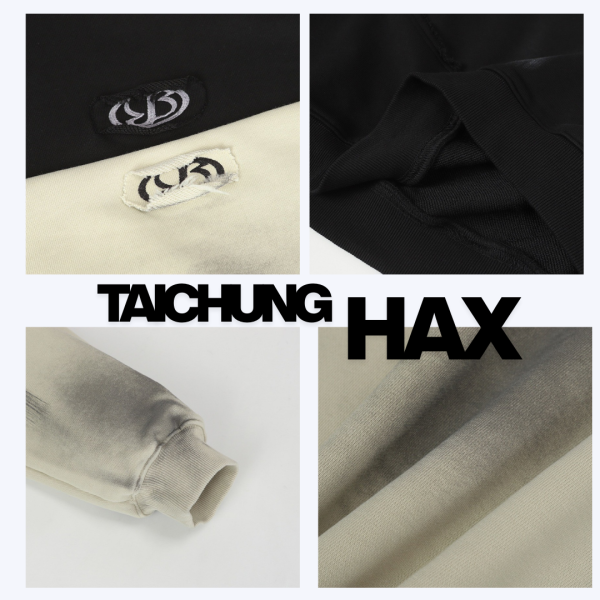 髒漆刺繡解構帽T 