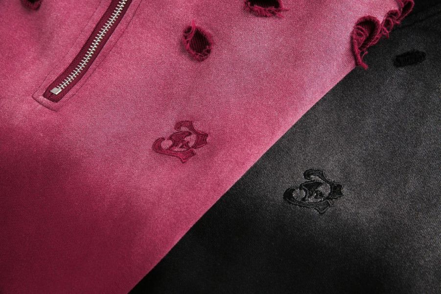 美式破壞漸層帽T 