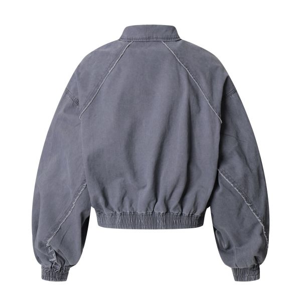 美式廢土風水洗翻領上衣 