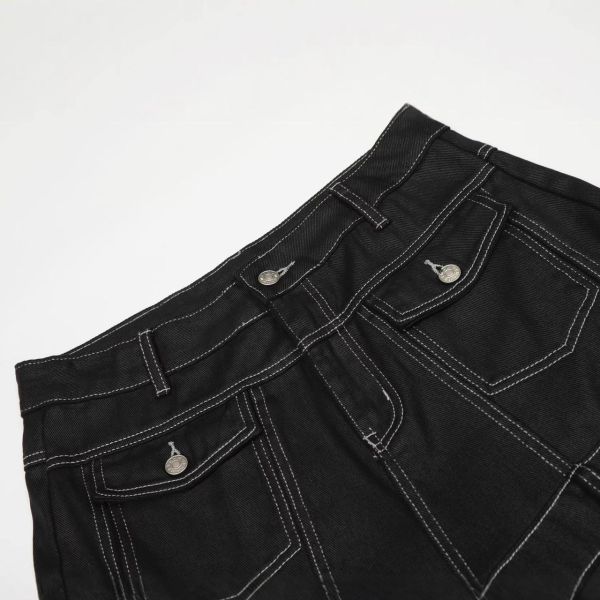 反車線字母彎刀褲 