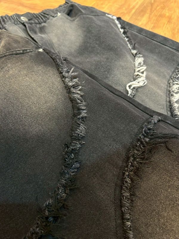 韓國毛邊彎刀褲 