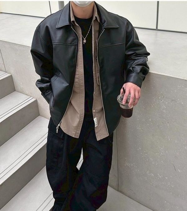 CLEAN翻領機車外套 