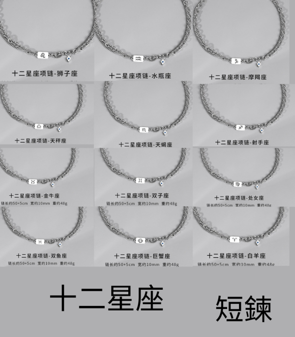 12星座LOGO短鍊 