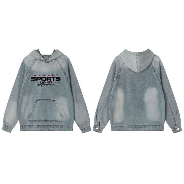 SPORTS牛仔解構帽T 