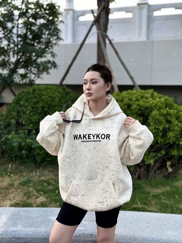 WAKEY扎染髒髒刷毛帽T 