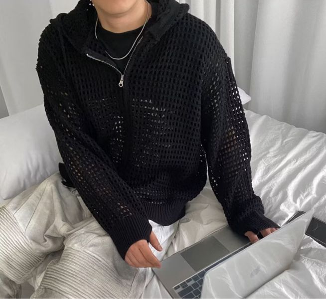 T03韓國洞洞針織外套(社群) 