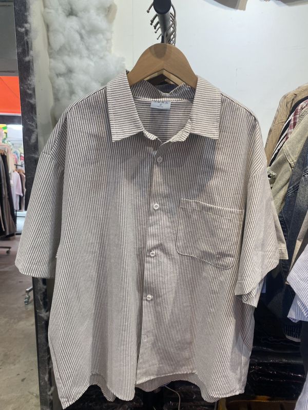 美式直條紋襯衫 