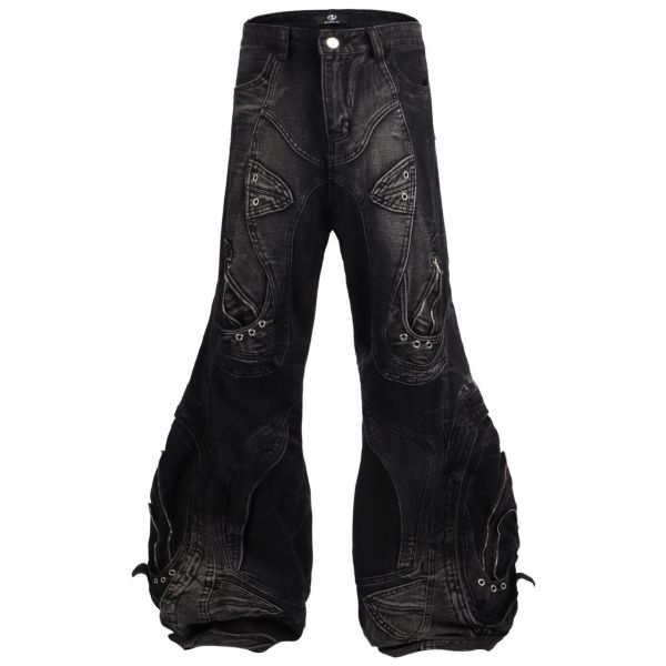 Y2K解構前鋒喇叭褲 