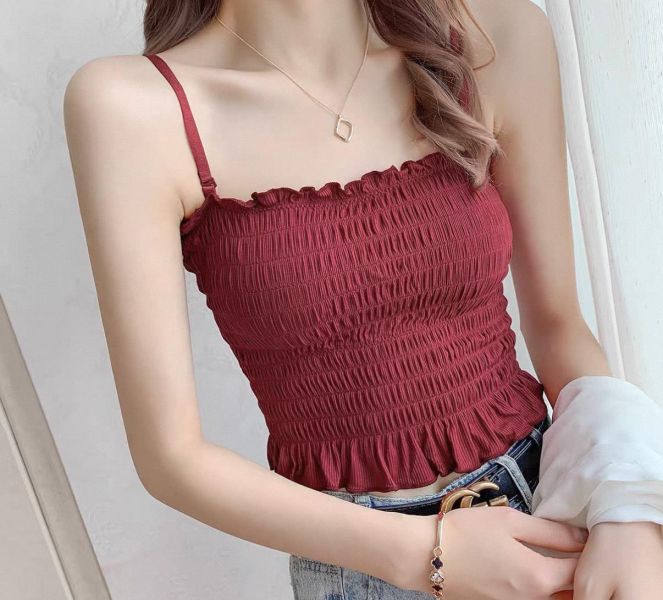 (限量活動)百褶胸墊少女背心 