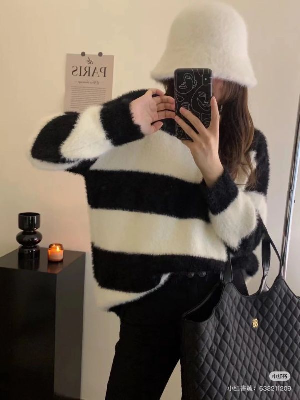 韓國海馬毛橫條毛衣 