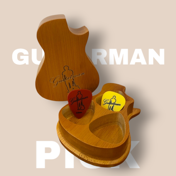 guitarman木質吉他造型Pick收納盒 