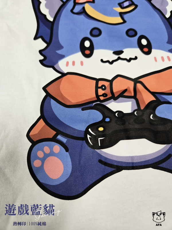 【藍貓系列】遊戲藍貓(短T/白) 