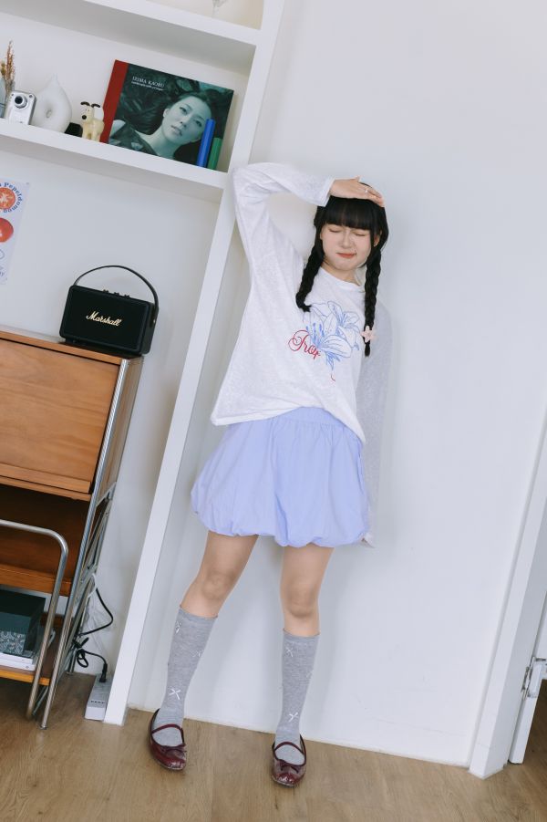誰穿誰腿長的花苞短裙 