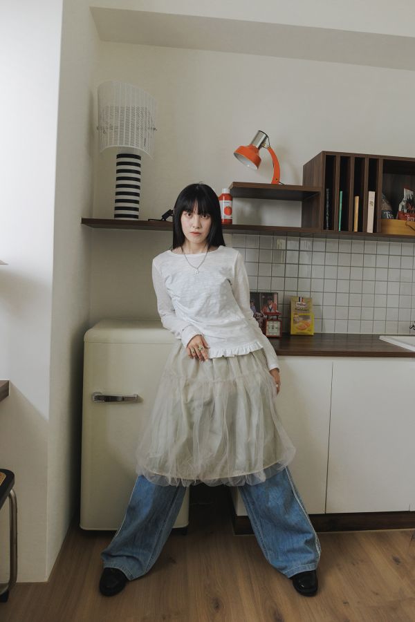 抹茶仙女半身裙 紗裙、歐根紗、韓系、疊穿、疊穿裙