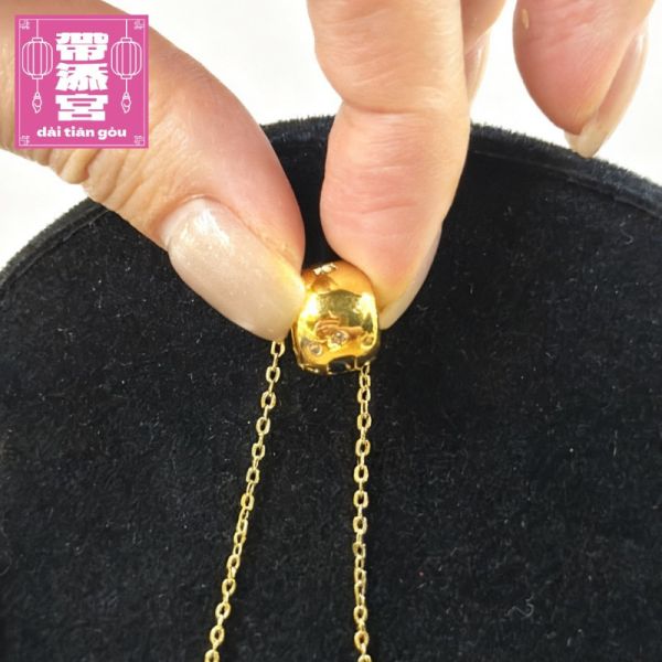 黑貓金眼瞳魅力招財項鍊 