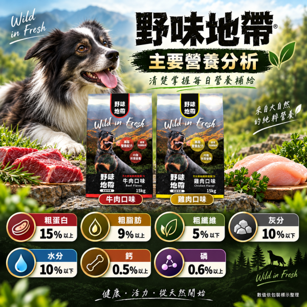 【野味地帶】犬飼料  15kg ｜牛肉小顆粒/雞肉小顆粒｜全齡犬乾糧大包裝 野味地帶, 犬飼料, 狗飼料推薦, 牛肉犬糧, 雞肉犬糧, 小顆粒犬糧, 全齡犬乾糧, 大包裝狗飼料, 狗糧 15kg, 天然犬飼料, 高蛋白狗飼料, 經濟犬糧