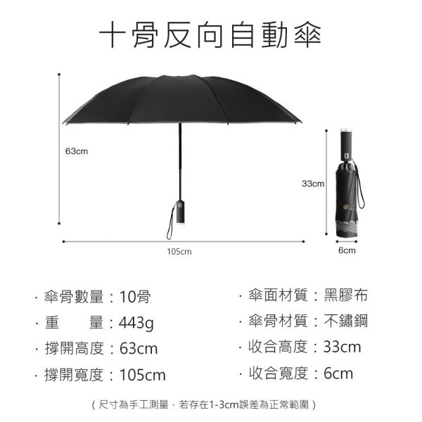 十骨反向自動傘 十骨反向自動傘,LED照明雨傘,反向摺疊傘,自動雨傘,遮陽傘,防風雨傘,陽傘,防曬雨傘,反向傘