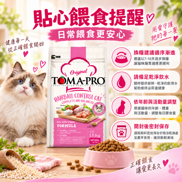 【TOMA-PRO優格】經典系列 3公斤 -成幼貓雞肉+米(化毛高纖配方) 優格貓飼料, 優格雞肉米貓糧, 化毛貓飼料, 高纖貓飼料, 成幼貓乾糧, 除毛球貓糧, 室內貓飼料, 長毛貓飼料, 全齡貓天然糧, 低敏貓飼料, 高纖維貓糧推薦, 貓咪消化保健飼料, Hairball Control Cat Food, 全齡貓飼料推薦