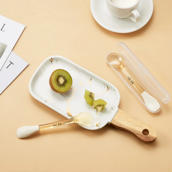 KUKU酷咕鴨雙頭湯匙｜副食品湯匙｜寶寶餵食湯匙｜PPSU嬰兒餐具 副食品湯匙,寶寶湯匙,餵食湯匙,嬰兒餐具,PPSU餐具,雙頭湯匙,副食品餐具