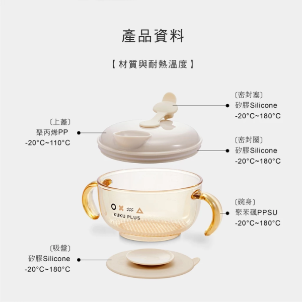 KUKU酷咕鴨吸盤碗｜寶寶副食品碗｜防翻倒學習碗｜嬰兒餐具推薦 吸盤碗,副食品碗,寶寶餐具,嬰兒學習碗,防翻碗,嬰兒碗推薦,外出副食品碗