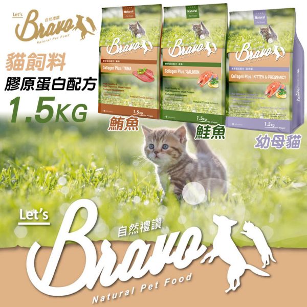 Bravo 自然禮讚 貓飼料 1.5KG 膠原蛋白配方  幼母貓/鮭魚/鮪魚｜貓咪成長保健糧 Bravo 自然禮讚 貓飼料

膠原蛋白配方 貓糧

幼貓飼料 推薦

懷孕母貓飼料

鮭魚貓飼料 1.5kg

鮪魚貓飼料 小包裝

幼母貓營養配方

貓咪毛髮保健飼料

消化保健 貓飼料

Cat Food Collagen Plus