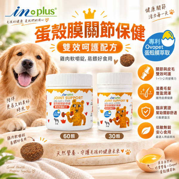 【IN-Plus】蛋殼膜關節保健 30顆/60顆 雙效呵護配方 犬貓適用 蛋殼膜關節保健

狗狗關節保健品

貓咪關節保養

犬貓MSM保健品

葡萄糖胺 軟骨素 狗

關節靈活 犬貓

狗狗關節保健推薦

貓咪關節保健推薦