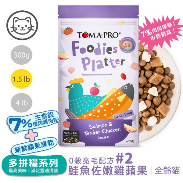 優格吃貨拼盤系列 貓飼料 1.5磅 全齡犬 成犬 羊肉雞肉 海陸佐蘋果 無穀亮毛腸胃配方 全齡貓飼料, 無穀貓糧, 化毛貓飼料, 亮毛貓糧, 高肉量貓糧, TOMA-PRO 吃貨拼盤, 拼盤貓飼料, 貓咪化毛配方, 貓咪亮毛護理, 烤火鴨雞佐蘋果貓糧