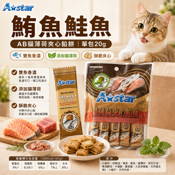 【A Star】貓薄荷夾心餡餅20g｜貓餅乾 貓零食｜鮪魚鮭魚・鮮蝦・干貝・蟹肉多口味 A Star貓薄荷夾心餡餅20g
A Star貓餅乾20g
貓薄荷夾心餅乾推薦
貓咪海鮮餅乾
小包裝貓零食
貓咪獎勵餅乾
挑嘴貓零食推薦