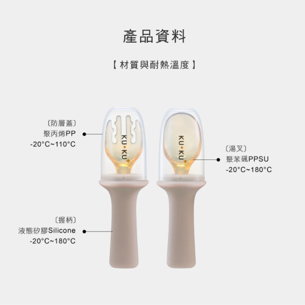 KUKU酷咕鴨PPSU學習餐具組｜寶寶湯匙叉子｜副食品餐具｜嬰兒餐具推薦 PPSU餐具,寶寶餐具,副食品湯匙,嬰兒餐具推薦,學習餐具,寶寶叉子,副食品餐具