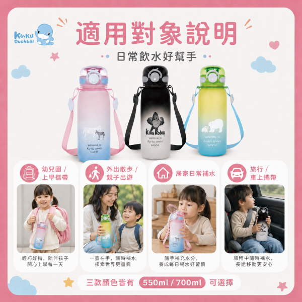 【LocknLock 樂扣樂扣】Tritan漸變吸管水壺 550ml／700ml｜彈蓋安全鎖扣｜夜黑金剛／粉彩斑馬／極光白熊 樂扣樂扣漸變水壺550ml、樂扣樂扣漸變水壺700ml、LocknLock Tritan吸管水壺、兒童吸管水壺推薦、學生水壺推薦、彈蓋安全鎖扣水壺、附背帶兒童水壺
