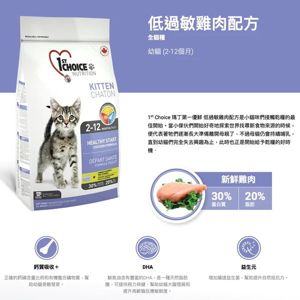 瑪丁 貓飼料 2.72KG 成貓 幼貓 低敏配方 雞肉 鴨肉 海鮮 挑嘴專用 瑪丁貓飼料、1st Choice 貓飼料、貓飼料推薦、幼貓飼料、高齡貓飼料、成貓飼料、貓咪低敏飼料、雞肉貓飼料、鴨肉貓飼料、海鮮貓飼料、挑嘴貓飼料、貓咪腸胃敏感飼料、全齡貓主食、加拿大進口貓飼料