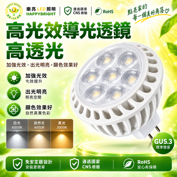 樂亮 MR16 LED杯燈 5W/7W｜GU5.3 E27 免安定器 白光/自然光/黃光 樂亮MR16,樂亮杯燈,樂亮LED杯燈,HappyBright MR16,MR16燈泡,MR16 LED燈泡,MR16杯燈,LED杯燈,LED MR16,5W杯燈,7W杯燈,5W MR16,7W MR16,全電壓杯燈,全電壓MR16,免安定器燈泡,白光杯燈,自然光杯燈,黃光杯燈,6000K杯燈,4000K杯燈,3000K杯燈,崁燈燈泡,投射燈泡,重點照明,展示燈泡,商業照明,居家照明,CNS燈泡