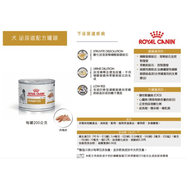 皇家 LP18C 犬泌尿道處方罐頭 200g｜Urinary S/O｜犬用泌尿道結石管理 濕食 LP18C

Royal Canin LP18C

犬泌尿道處方罐頭

Urinary S/O 狗

狗狗泌尿道結石

犬尿結石 飲食

犬用泌尿道濕食

皇家泌尿道犬罐

獸醫處方犬用罐頭
