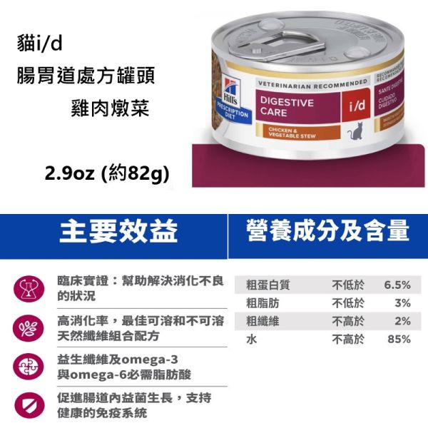 希爾思 Hill’s 貓用 i/d 消化道護理 罐頭 2.9oz｜腸胃不適調理・高消化性處方食品 希爾思 GI Biome 貓

Hill’s GI Biome 罐頭

貓 腸胃處方 罐頭

貓 軟便 腸胃 飼料

貓 腸道菌叢 飼料

貓 壓力 腸胃 問題

貓 GI Biome 2.9oz

貓 腸胃道 處方食品
