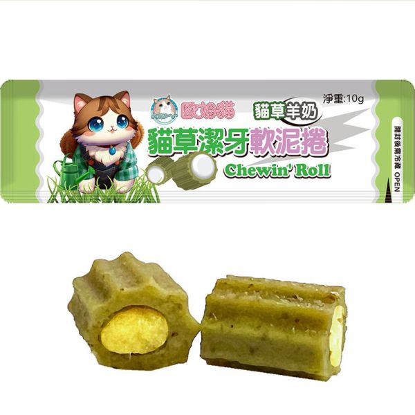 【歐姆貓 OMO】潔牙軟泥捲 10g 貓草零食推薦｜鮭魚/鮪魚/干貝/羊奶 10g 單支裝｜貓咪潔牙保健零食 貓草零食、潔牙零食、潔牙軟泥捲、貓咪潔牙保健、貓零食推薦、貓咪口腔保健、貓草鮭魚零食、貓草鮪魚零食、貓草干貝零食、貓草羊奶零食