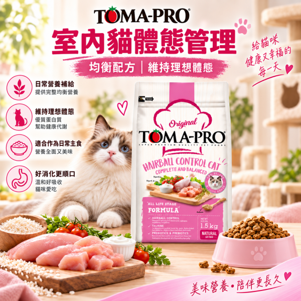 【TOMA-PRO優格】經典系列 3公斤 -成幼貓雞肉+米(化毛高纖配方) 優格貓飼料, 優格雞肉米貓糧, 化毛貓飼料, 高纖貓飼料, 成幼貓乾糧, 除毛球貓糧, 室內貓飼料, 長毛貓飼料, 全齡貓天然糧, 低敏貓飼料, 高纖維貓糧推薦, 貓咪消化保健飼料, Hairball Control Cat Food, 全齡貓飼料推薦