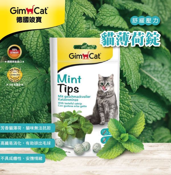 【德國竣寶 】 GIMPET 貓薄荷錠 40g｜貓薄荷零食 放鬆舒壓 嗜口性極佳 刺激玩心兼具營養補給 GIMPET,GimCat,德國竣寶,竣寶薄荷錠,貓薄荷錠,貓薄荷零食,貓薄荷點心,貓放鬆,貓玩具零食,貓嗜口性零食,貓舒壓零食,竣寶貓薄荷錠,Mint Tips,貓互動零食,貓減壓點心