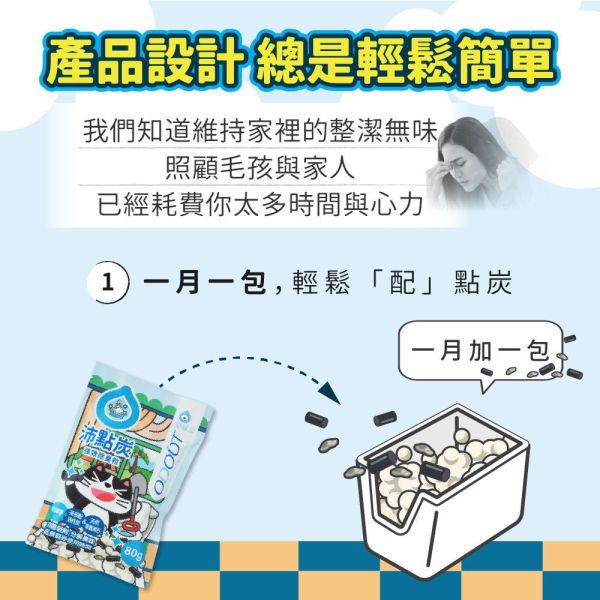 【臭味滾 】 沛點炭 貓砂除臭粒 80g｜活性碳強效除臭 貓砂專用添加物 臭味滾貓砂除臭、沛點炭、貓砂除臭粒、貓砂除臭添加物、活性碳除臭、貓尿味消臭、除臭貓砂粉、貓砂異味解決、寵物環境清潔、貓砂盆除臭