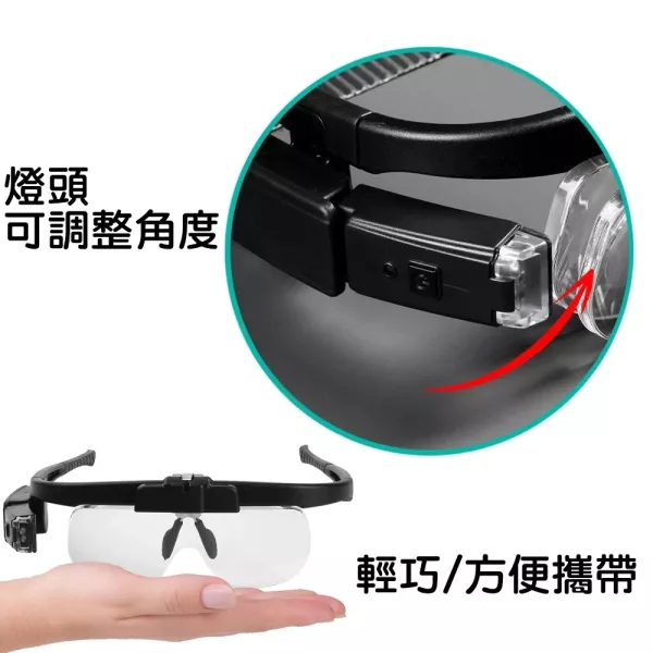 眼鏡式放大鏡眼鏡 眼鏡式放大鏡 LED放大鏡 老人眼鏡 放大鏡眼鏡 頭戴放大鏡 充電式放大鏡