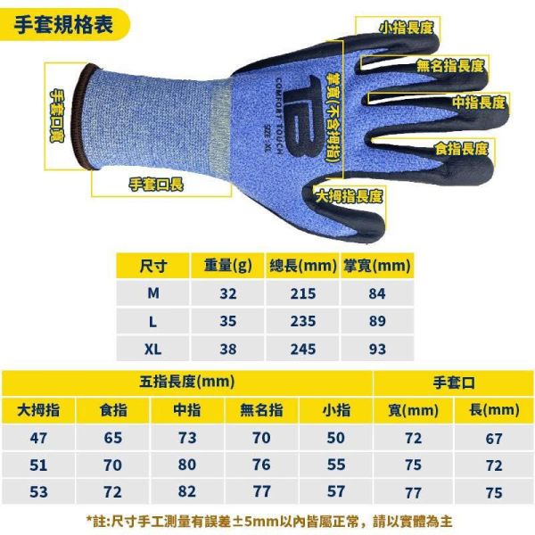 韓國TB 超薄針織尼龍沙乳膠塗層工作手套 觸控乳膠手套 觸控工作防滑手套 工作手套 乳膠手套 