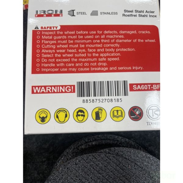 含稅 附發票 鹿洋五金 中國砂輪KINIK, 品質保証4"*1m/m. CA60T BF2 切斷砂輪 