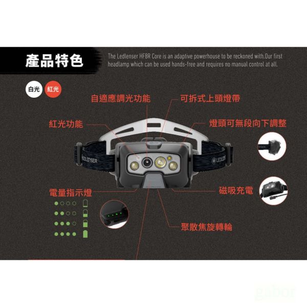 鹿洋五金 【德國 Ledlenser】HF8R Core 充電式數位調焦頭燈 