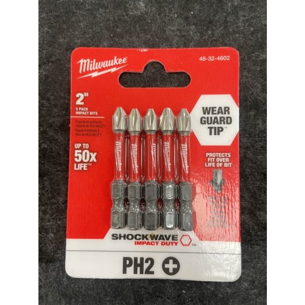 含稅 附發票 鹿洋五金 MILWAUKEE 美沃奇 48-32-4602 PH2*50mm 五支裝 高張力起子頭 