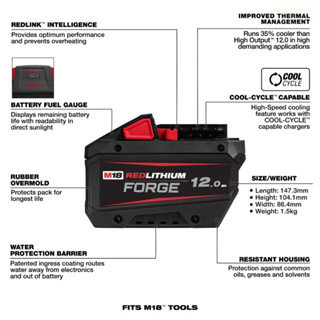 美沃奇 18V FORGE 8.0Ah 12.0AH 鋰電 電池 高散熱 高輸出 M18FB8 FB8 FB12 M18 