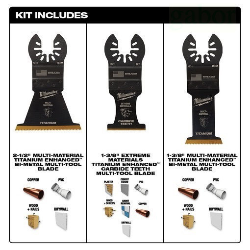 文菖五金 MILWAUKEE 美沃奇 49-10-9005 磨切機配件 鈦合金增強 多功能切割刀片組 