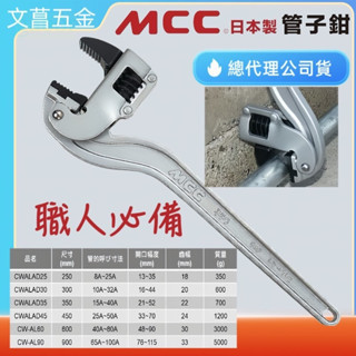 日本製 MCC CW-ALAD鋁柄萬能角度鉗 鋁柄管子鉗 鋁柄管子鉗 鋁柄管鉗 鋁柄角度鉗 角度鉗 管子鉗 