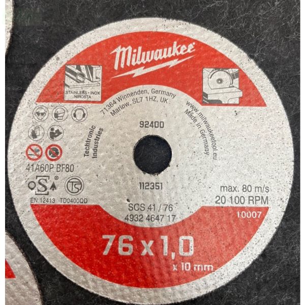 含稅 附發票 鹿洋五金 現貨 Milwaukee美沃奇 M12 FCOT 3"砂輪片 4932464717 M12FCO 