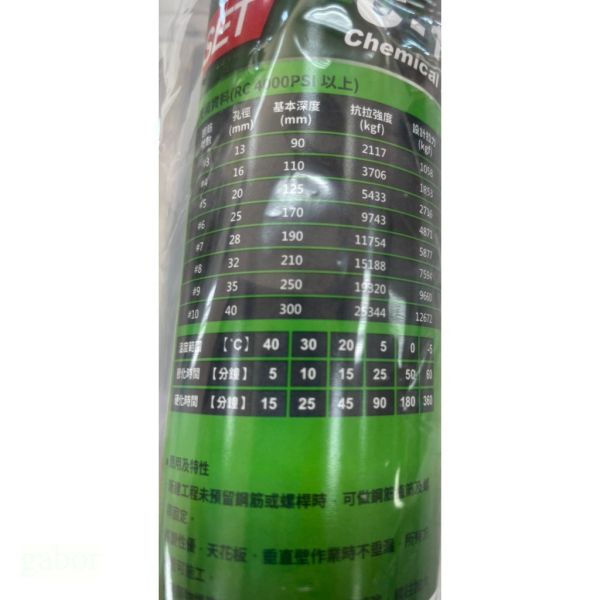 含稅 附發票 鹿洋五金 CONSET C-100 植筋膠 235ml 植筋劑 植筋膠 綠色 台灣製造 植筋膏 整箱20支 
